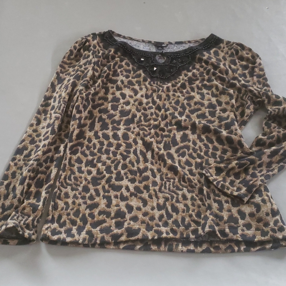 Leopard Print 5th Ave Long-sleeve Sweater